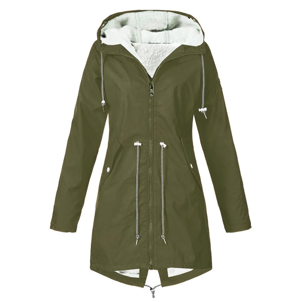 New Men's Fleece Lined Hooded Jacket, European & American Autumn Winter Outdoor Hiking Waterproof Windbreaker Coat
