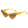 In stock, new PC frame glasses, fashionable cat's eye diamond-encrusted small frame sunglasses, European and American trendy sunglasses B