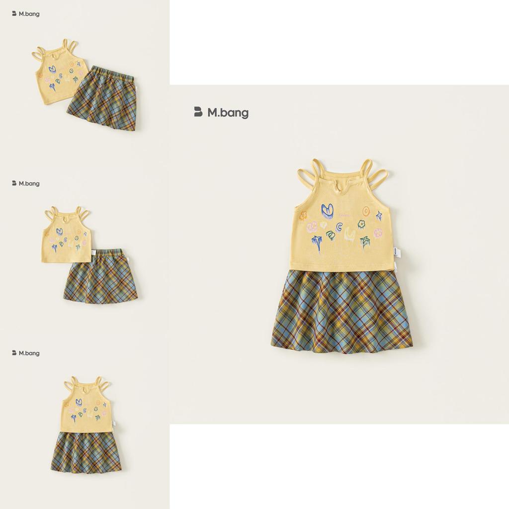 Kids Girl Twopiece Summer Dress Set With Sleeveless Top And Short Skirt For Children 3 To 8