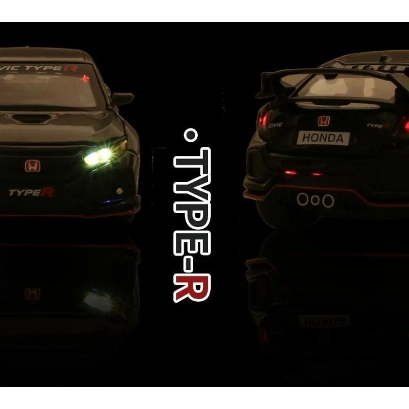 1/32 HONDA CIVIC TYPE-R Legierungsauto Modell Diecasts & Spielzeugfahrzeuge Metall Sportwagen Modell Ton und Licht Sammlung Kindergeschenk