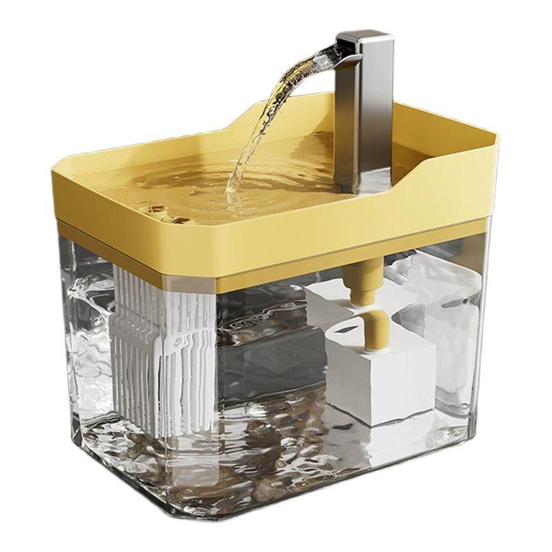 

Automatic Cat Water Fountain Auto Filter Transparent Cat Drinker USB Anti-Dry Burning Recirculate Filtering Water жовтий
