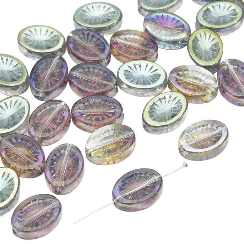 

10 шт./пакет цветные стеклянные бусины Аврора DIY браслет ожерелье серьги ювелирные аксессуары 14x11mm 10pcs/bag