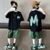 Summer Boy Clothes Set Teenage Letter Printed Casual T-shirts and Shorts 2pcs Suit Kid Short Sleeve Top Bottom Fashion Outfits
