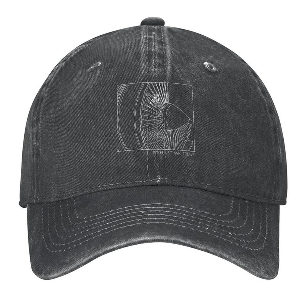 In Thrust We Trust - Airplane Jet Engine Minimalist Design Baseball Cap Hood Sunhat New Hat Sun Caps Ladies Men's