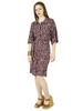 Bimba Women Knee LengthBrown Rayon Safari Dress 3 4 Sleeve Button Down