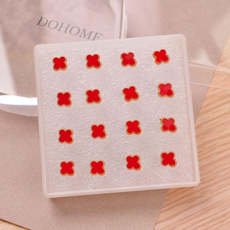 2025 Trendy Four-Leaf Clover Resin Stud Earrings for Women - Luxurious Niche Design