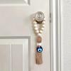 Handmade Wooden Bead Pendant 22cm Rearview Mirror Pendant Retro Tassel Pendant