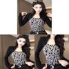 Tshirt Girls Oversize Leopard Print Vneck With Embroidery For Fall Fashion