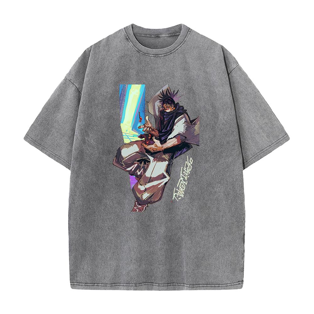 Anime Jujutsu Kaisen Choso Cool Printed T Shirt Men Manga Casual Tshirts Washed Cotton Tee Harajuku Male Vintage Loose T-shirt