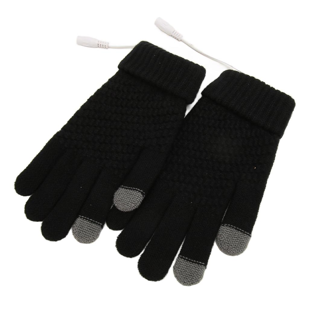 USB Heated Gloves Thicken Detachable Electronic Warming Knitted Gloves for Autumn Winter