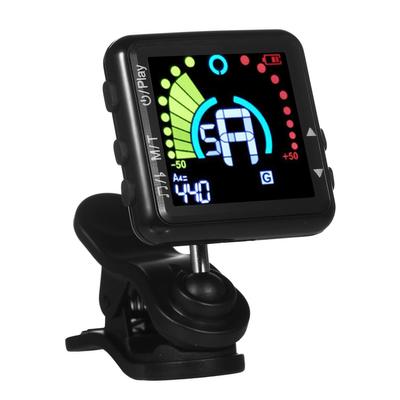 Guitar Tuner Rechargeable Guitar Tuner Clip On LED Color Display Professional Electric Guitar Tuner with Metronome for All Instruments Bass Guitar