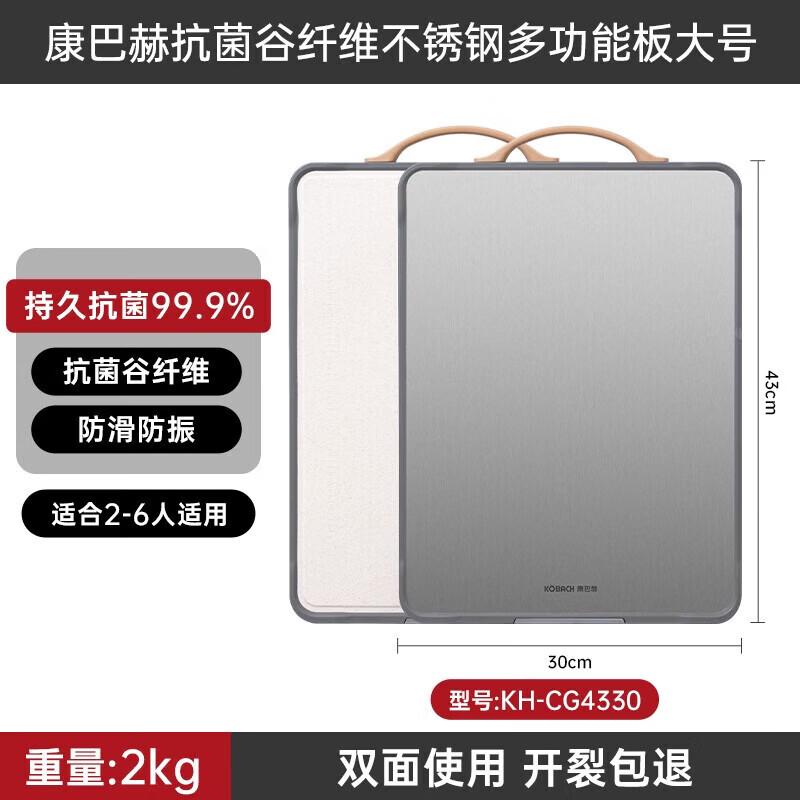 Kangbah Antibacterial Grain Fiber & Stainless Steel Double-Sided Cutting Board