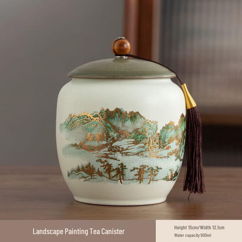 Chinese Retro Zisha Clay Tea Storage Jar