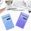 Blue Basic Standard Calculators Mini Digital Desktop Calculator, Solar Power Smart Calculator Pocket Size Basic Office for Home School Office