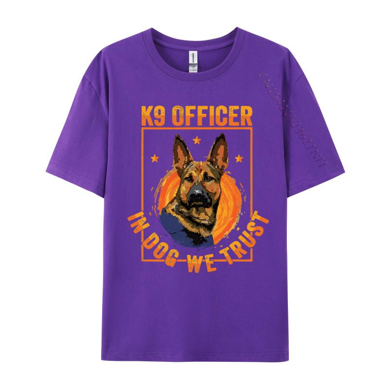 K9 In Dog We Trust Shepherd Thin Blue Light Tshirt Cotton Tops T Shirt for Male Beach Top Tshirts Holiday Plain Shirt