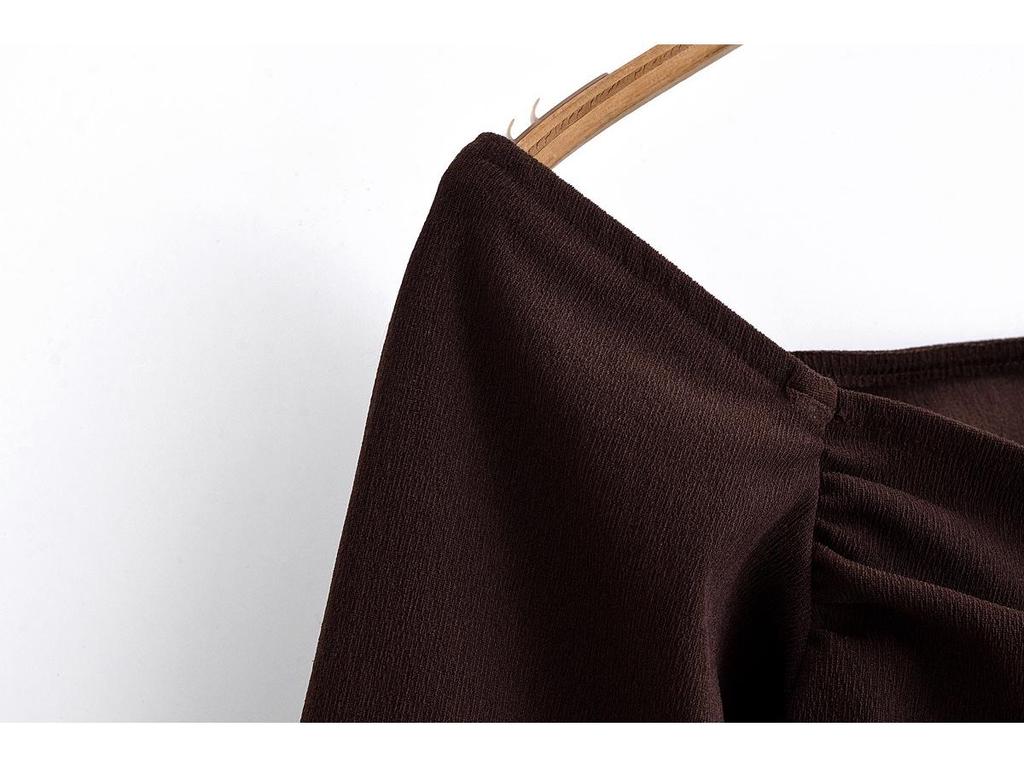 2025 Spring Women's European & American Style Pleated Top & Elastic Long Pants Set