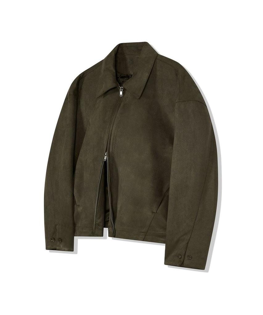 Ironyporno Whiteline 86-Iro161 Hidden Pocket Collar Suede Jacket Khaki