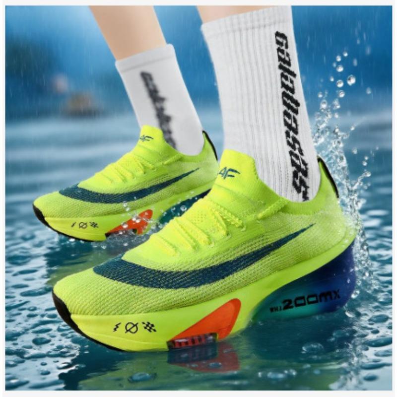 

National Leisure Carbon Board Running Shoes Training Net Air Cushion Full Palm Carbon Board Couple Speed Running Sneakers 44 зелений