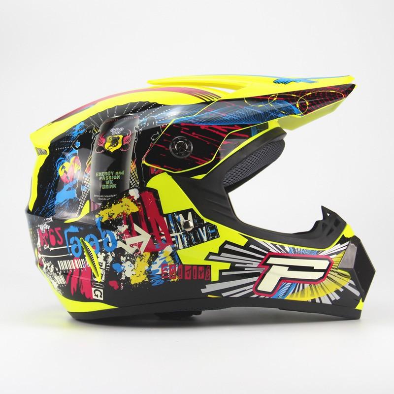 Full Face Mountain Bike Helmet DH Downhill Cycling ABS Safety With Printing S M L XL