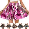 Shorts Femininos de Verão Casuais Confortáveis Leves de Linho com Cordão Estampados