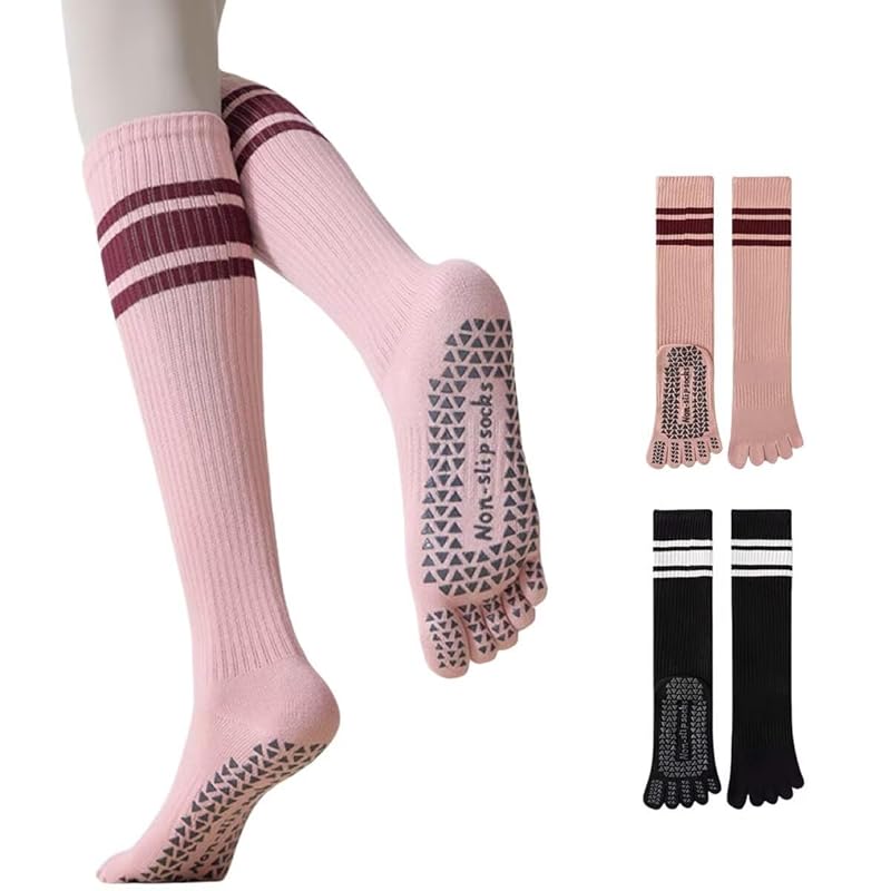 

[Lifemaster] yoga socks pilates socks anti-slip Antibacterial and deodorizing grip socks 5 fingers socks 22-25cm yoga dance fitness training ladies