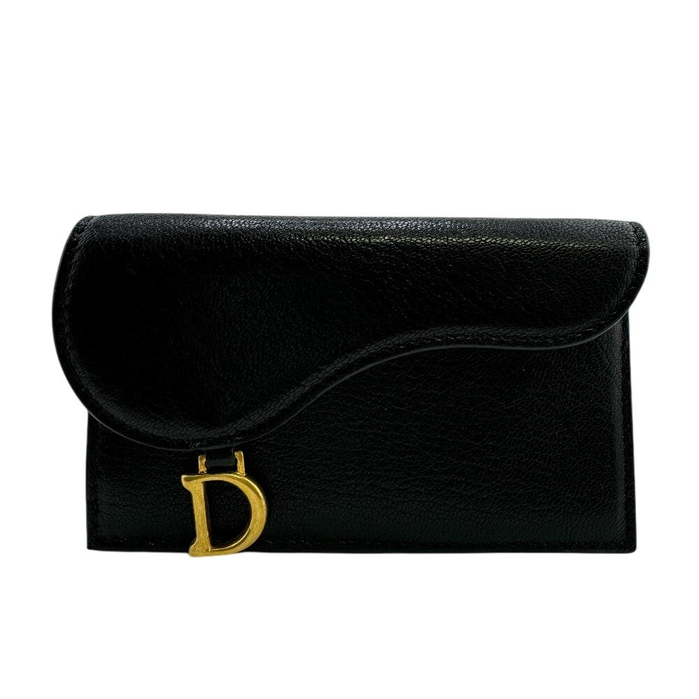 

Dior Fragment case leather saddle Coin case black leather Women Used