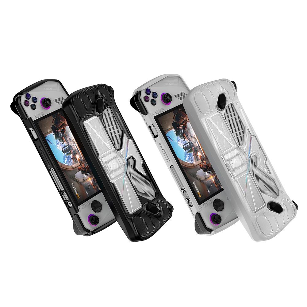 Game Console Full Cover TPU PC Game Console Frame with Bracket Shockproof Replacement Accessories for Asus Rog Ally