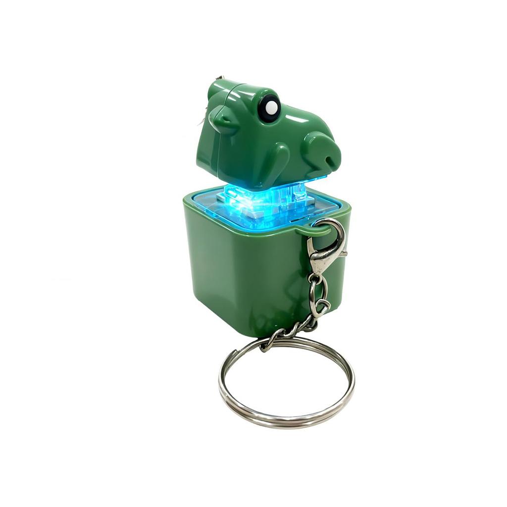 Quakender Frosch Fidget Spielzeug Schlüsselanhänger Wiederaufladbarer Frosch Schlüsselanhänger mit Ton & LED-Lichtern, Lustiger Frosch Tastatur-Clicker Stressabbau