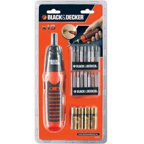 Wkrętak elektryczny śrubokręt wkrętarka black&decker a7073+zestaw bitów 6v