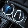 Car Sticker Car Interior Ashtray LED Light Portable Smoke Ashes Holder For Ford Mustang SHELBY GT 500 350 Convertible V Mach e R