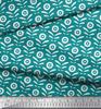 Soimoi Red Japan Crepe Satin Fabric Geometric Floral Print Sewing Fabric Metre 42 Inch