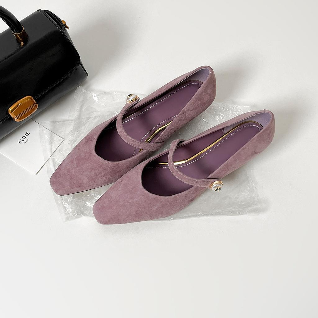 Spot~ French pointed tip with Mary Jane shoes for women's 2025 new autumn shallow mouth with skirt single shoes for women