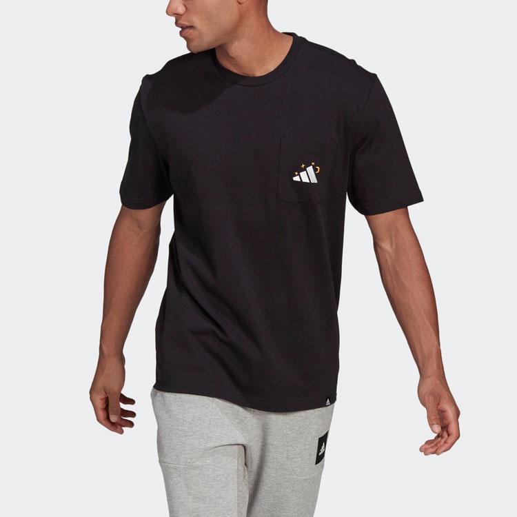 Adidas Mandala Print Sports Crew Neck T-Shirt Men Tops Black GN8181