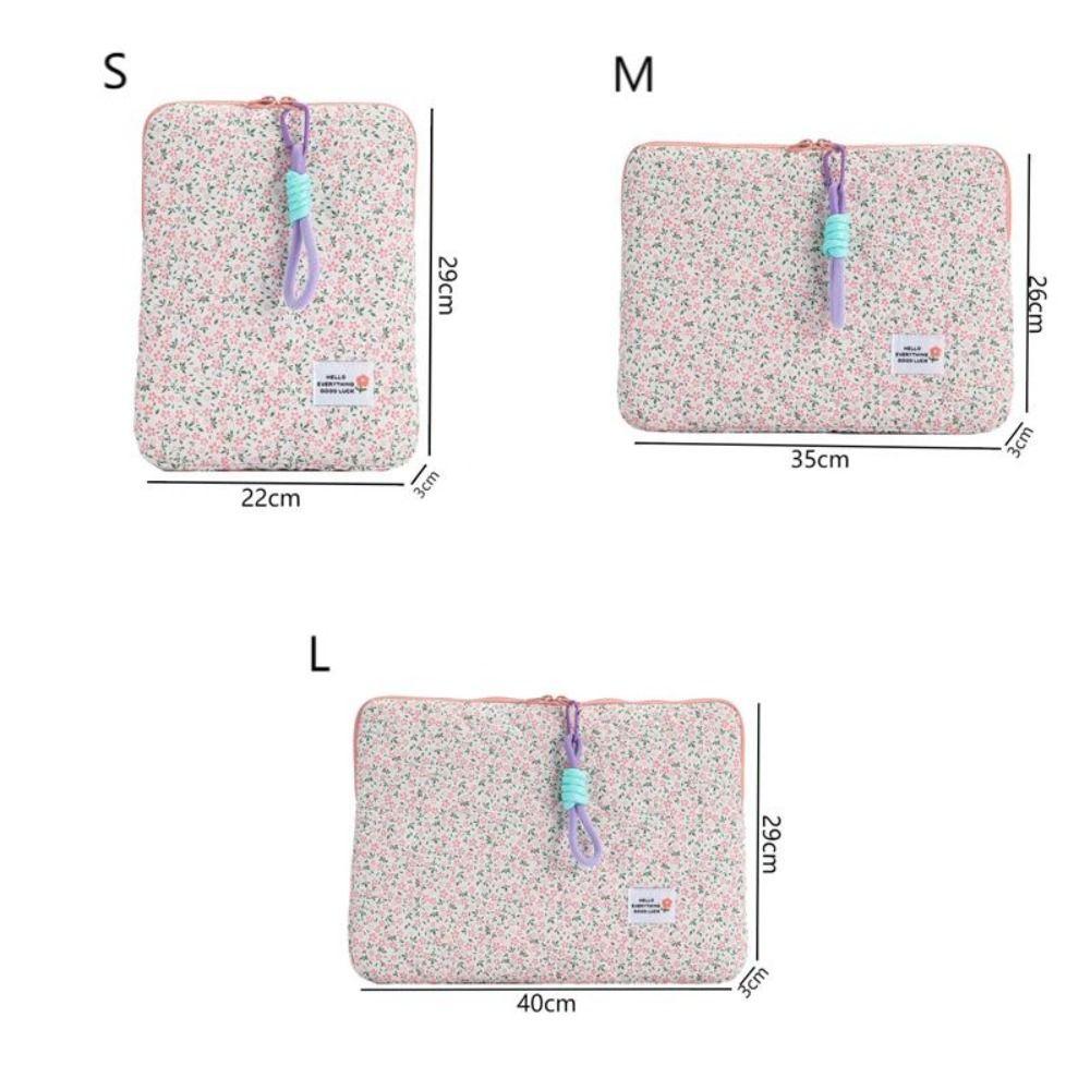 Flower Pattern Laptop Sleeve Portable Shockproof Notebook Tablet Pouch for MacBook Air 13.6 A2681/HP /ASUS/Ipad Pro12.9