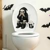 Seasonal Toilet Lid Decorations Halloween Skeleton Sticker Funny Pooping Decal Spooky Bathroom Decor for Adhesive Waterproof Sticker Tank