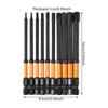 10Pcs Impact Hex Head Allen Wrenches Drill Bit Set 100mm H1.5-H8 Hex Shank Steel Hex Screwdriver Bit for Assembling