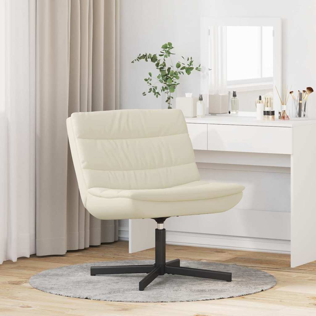 Swivel Chair Cream 63 x 75 x 76 cm PU