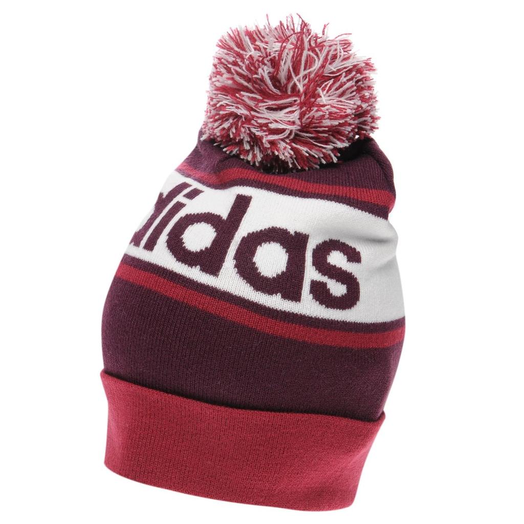 Adidas Linear Loco Bonbon Beanie BQM68 BP5325 Mystery Ruby Knight [Unisex] F17/Red F17/White (Japan OSFZ-Free Size)