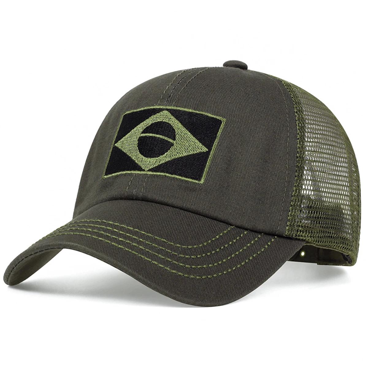 

Unisex Brazilian Flag Embroidery Baseball Net Caps Spring And Summer Outdoor Adjustable Casual Hats Sunscreen Hat Sports Cap