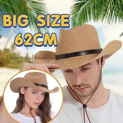 Wide Brim Sun Hat UV Protection Straw Cap Fashion Western Cowboy Hat  Summer Travel