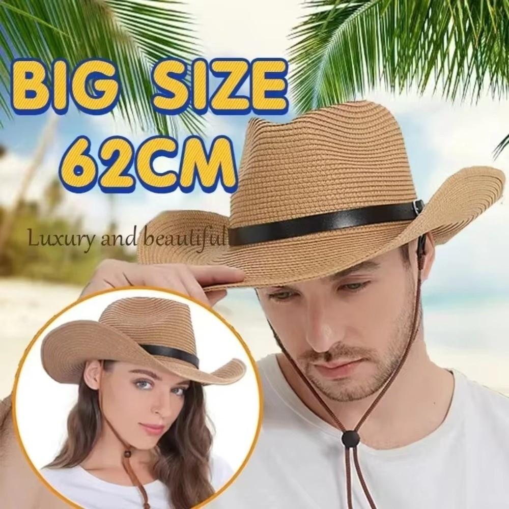 UV Protection Western Cowboy Hat Wide Brim Straw Cap Fashion Beach Cap  Outdoor