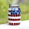 1/2Pcs Solar Garden Light, Outdoor Waterproof Solar-Powered Hanging Lantern with American Flag Design for Independence Day Holiday Decoration