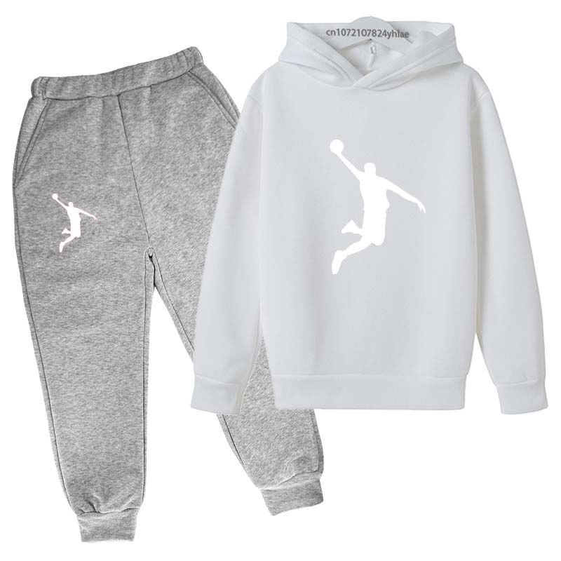 TZWYKids Casual Autumn Spring 2pcs Hoodie+Pants Letter Print Tracksuits 2-13 Years Boys Girls Simple Outfits Children Clothes Sets