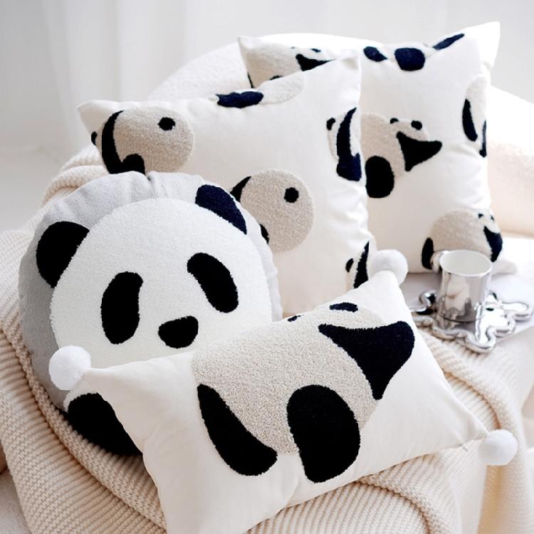 Cuddly Panda Pillow Case for Bedroom or Living Room Comfortable Sofa Pillowcase Removable Washable Cushion Cover