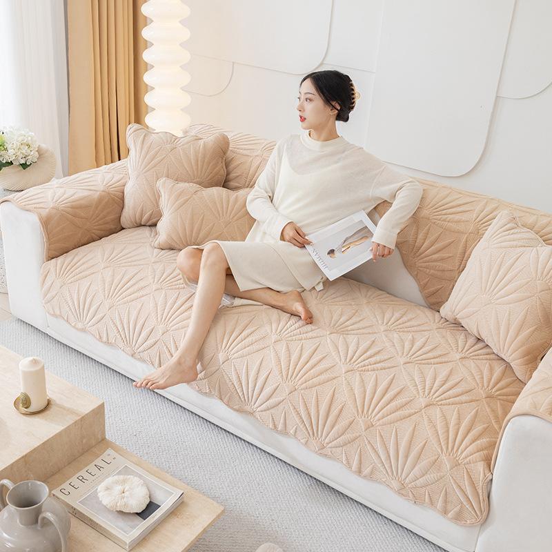 Autumn and Winter Sofa Cushion Four Seasons Universal Plush Cushion Cream Wind Non-Slip Anti-Scratching Sofa Cover Cover Cloth