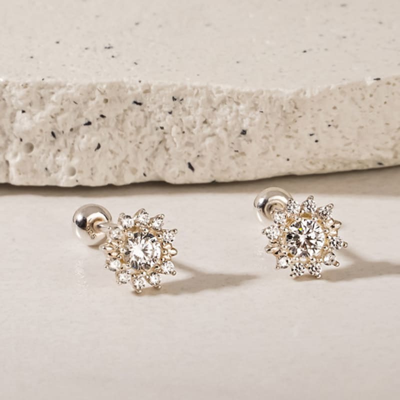JEWNEL (1+1)Silver925 Cubic Flower Twelve Piercing