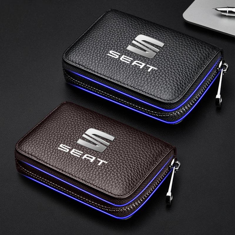 Car Driver's License ID Card Bank Card Wallet Car Styling For SEAT Leon 5F Ibiza 5 6 MII Altea Toledo 3 Cordoba Alhambra