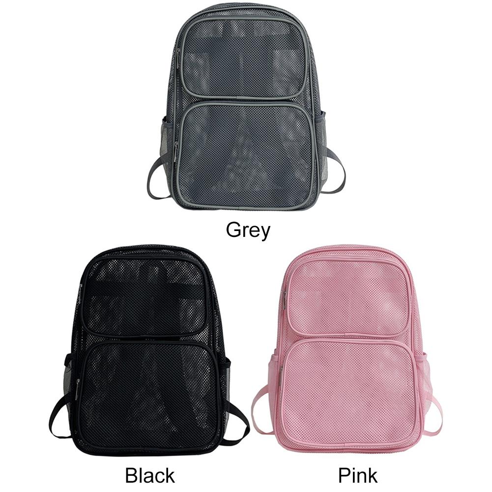 Large Mesh Backpack See Through Mesh Backpack Breathable Mesh Bookbag with Comfort Straps Heavy Duty for Commuting Swimming
