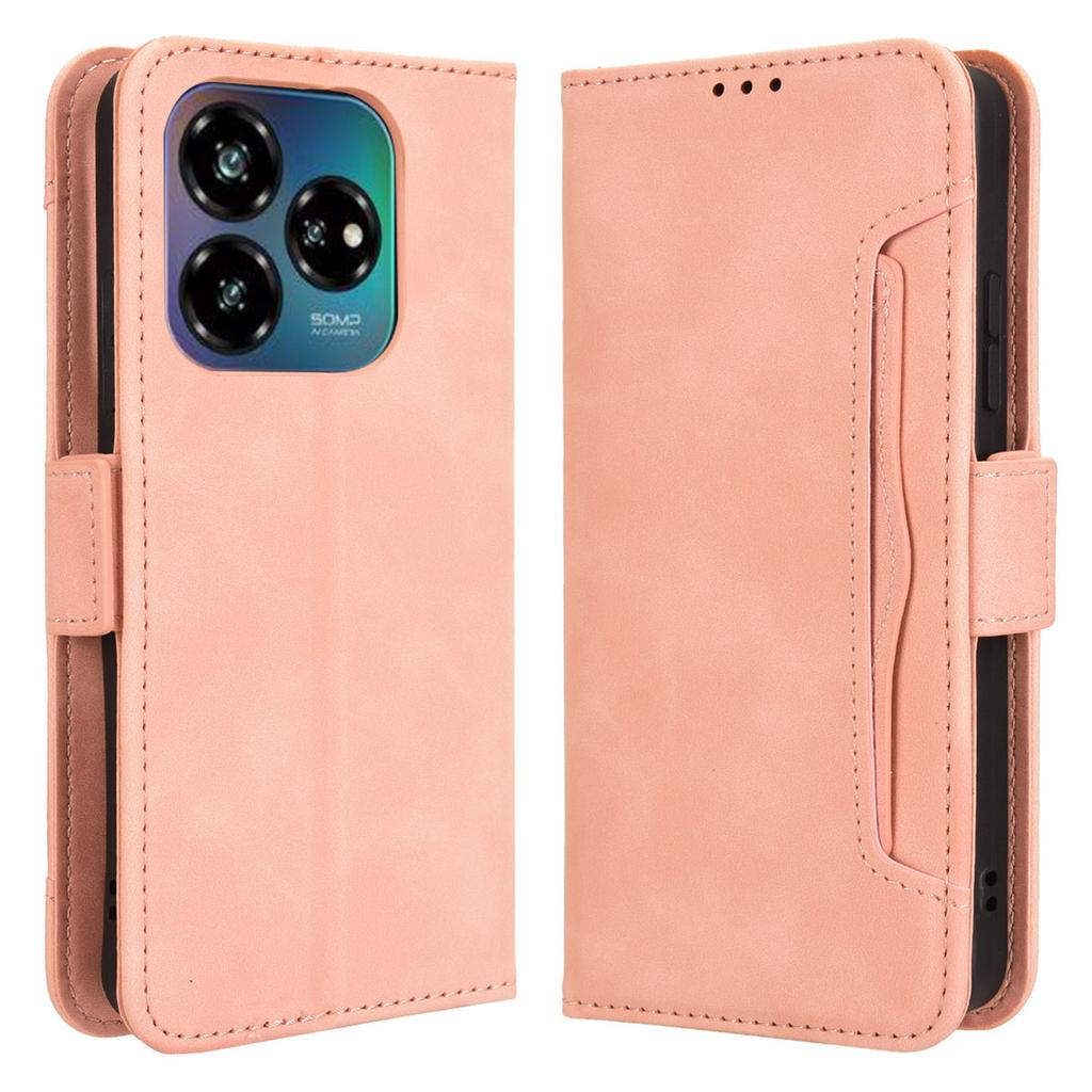 For ZTE Nubia V60 Design/Blade V60 Design Leather Case Phone Wallet Cover with Multiple Card Slots