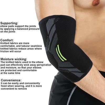 1 Pièce Genouillère Support de Compression Manchon de Coude Coussin pour Tendinite Tennis Basket-ball Volley-ball Protège-coude Réduit la Douleur